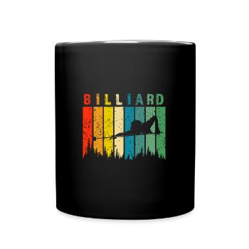 Billard Retro-Design Billard Geschenk - Tasse einfarbig - Schwarz - Vorne
