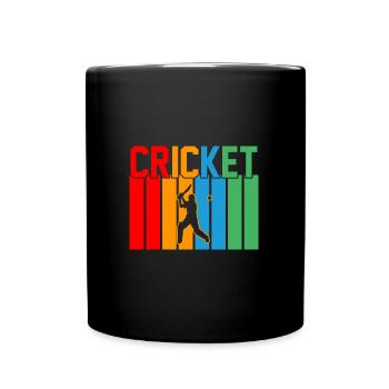 Kricket Retro-Design Kricket Geschenk - Tasse einfarbig - Schwarz - Vorne