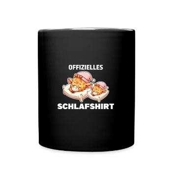Schlafshirt Giraffe Schlafanzug Geschenk - Tasse einfarbig - Schwarz - Vorne
