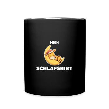 Schlafshirt Giraffe Schlafanzug Geschenk - Tasse einfarbig - Schwarz - Vorne