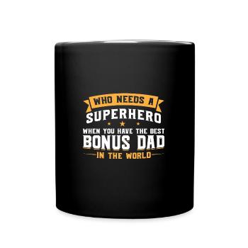 Stiefvater Bonus Vater Stiefvater Geschenk - Tasse einfarbig - Schwarz - Vorne
