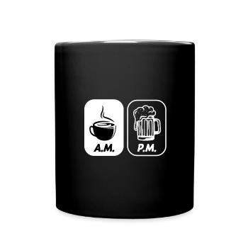 Bier Kaffee Liebhaber Bierpong Spruch Zitat - Tasse einfarbig - Schwarz - Vorne