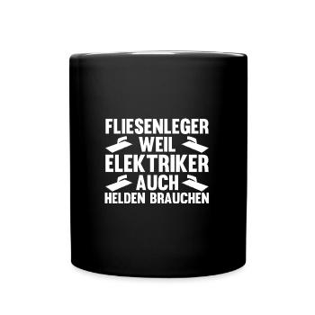 Fliesenleger Beruf Plattenleger Geschenk - Tasse einfarbig - Schwarz - Vorne