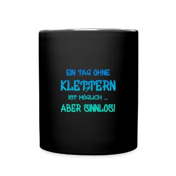 Klettern - Tasse einfarbig - Schwarz - Vorne