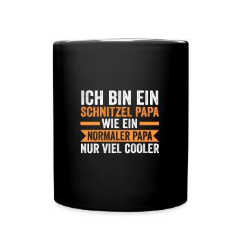 Schnitzel Papa Schnitzel Papa Geschenk - Tasse einfarbig - Schwarz - Vorne