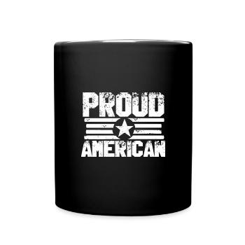 Stolz auf Amerika Flaggenmotiv - Tasse einfarbig - Schwarz - Vorne