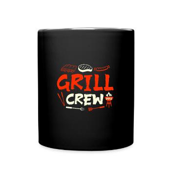 Grillparty Hobby Griller BBQ Grillen Grill Crew - Tasse einfarbig - Schwarz - Vorne