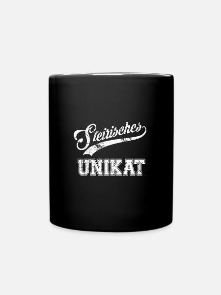 Steirisches Unikat – Stolz auf die Heimat - Tasse einfarbig - Schwarz