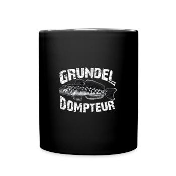 Ich fische Grundeln - Tasse einfarbig - Schwarz - Vorne
