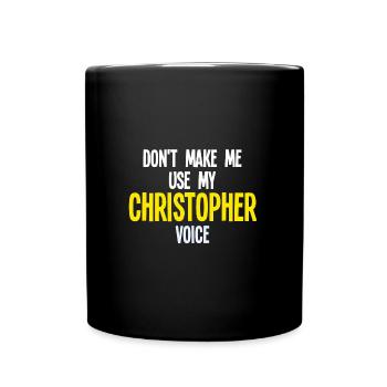 Vorname Christopher Name Christopher Geschenk - Tasse einfarbig - Schwarz - Vorne