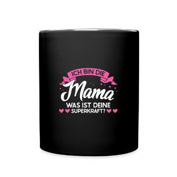 Mutter Familie Mütter Geschenk - Tasse einfarbig - Schwarz - Vorne