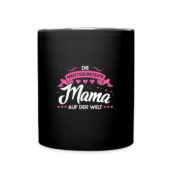 Mutter Familie Mütter Geschenk - Tasse einfarbig - Schwarz - Vorne