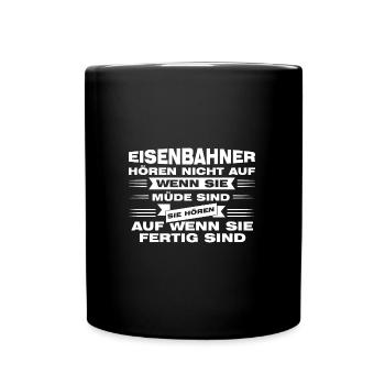 Eisenbahner Beruf Zug Geschenk - Tasse einfarbig - Schwarz - Vorne