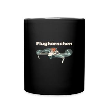 Flughörnchen - Eichhörnchen in Quadrocopter - Tasse einfarbig - Schwarz - Vorne