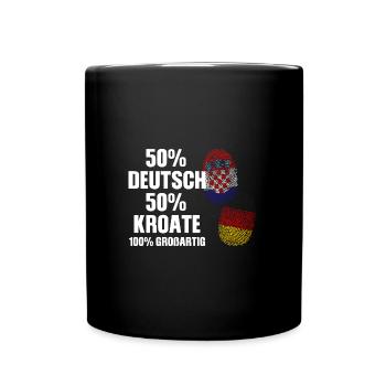 Deutsch Kroatisch Deutschland Geschenk - Tasse einfarbig - Schwarz - Vorne