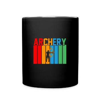 Bogenschießen Retro-Design Bogenschießen Geschenk - Tasse einfarbig - Schwarz - Vorne