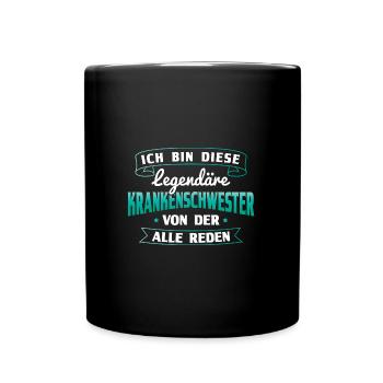 Pflegekraft Krankenpflege Krankenschwester - Tasse einfarbig - Schwarz - Vorne