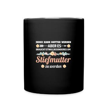 Stiefmutter Familie Stiefmama Geschenk - Tasse einfarbig - Schwarz - Vorne
