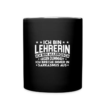 Lehrerin Lehrer Schule Lehrer Geschenk - Tasse einfarbig - Schwarz - Vorne