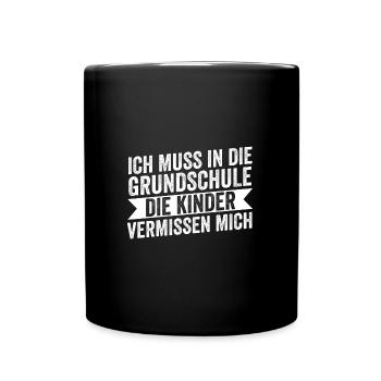 Grundschule Lehrer Grundschullehrerin Geschenk - Tasse einfarbig - Schwarz - Vorne