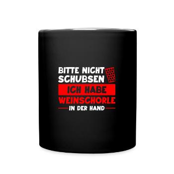 Schorle Pfälzer Weinschorle Geschenk - Tasse einfarbig - Schwarz - Vorne