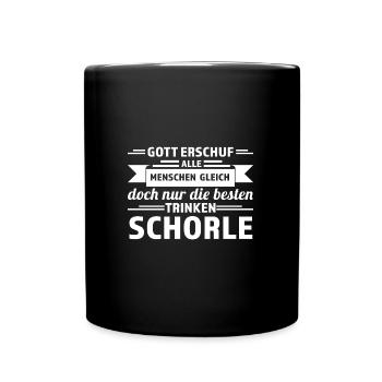 Schorle Pfälzer Weinschorle Geschenk - Tasse einfarbig - Schwarz - Vorne