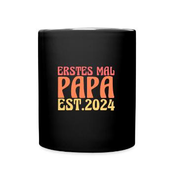 Papa 2024 Familie Werdender Vater Geschenk - Tasse einfarbig - Schwarz - Vorne