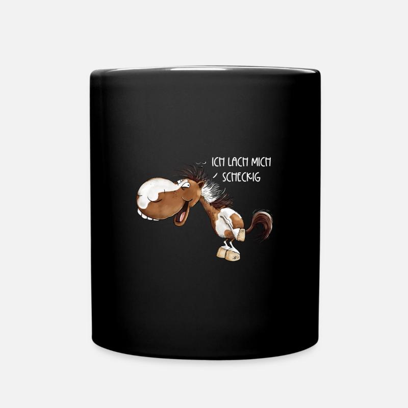 Ich lach mich scheckig Pferd Schecke - Tasse einfarbig - Schwarz