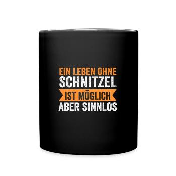 Schnitzel Wiener Wiener Geschenk - Tasse einfarbig - Schwarz - Vorne
