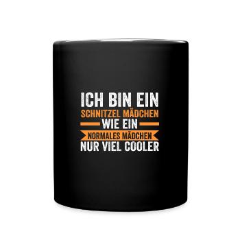 Schnitzel Mädchen Schnitzel Mädchen Geschenk - Tasse einfarbig - Schwarz - Vorne