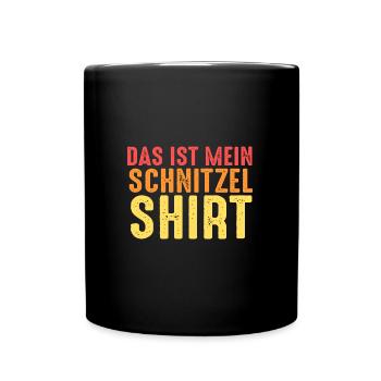 Schnitzel Wiener Schnitzelliebhaber Geschenk - Tasse einfarbig - Schwarz - Vorne