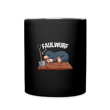 Maulwurf Nager Schlafen Faulwurf - Tasse einfarbig - Schwarz - Vorne
