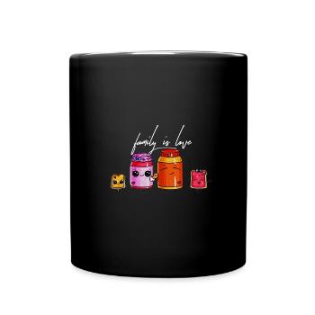 Toast Familie Essen Nahrung Geschenk Marmelade - Tasse einfarbig - Schwarz - Vorne