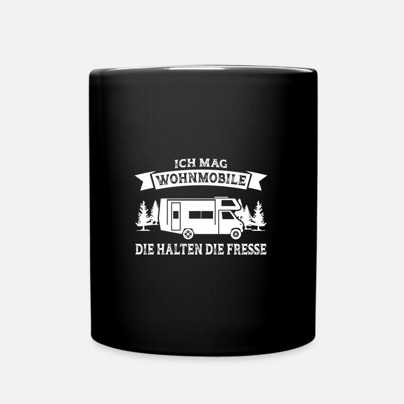 Campen camper Wanderung Geschenk - Tasse einfarbig - Schwarz