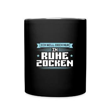 Gaming Zocken Konsole Geschenk - Tasse einfarbig - Schwarz - Vorne