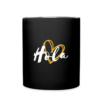 Hola hello summer vacation travel Mother's Day - Full Colour Mug - black - Front