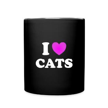 Amoureux des chats J’aime les chats J’aime les chats - Mug uni - noir - Devant