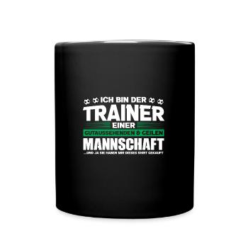 Fußball Trainer Sport Trainer Geschenk - Tasse einfarbig - Schwarz - Vorne