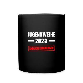 Jugendweihe Party Geschenk - Tasse einfarbig - Schwarz - Vorne