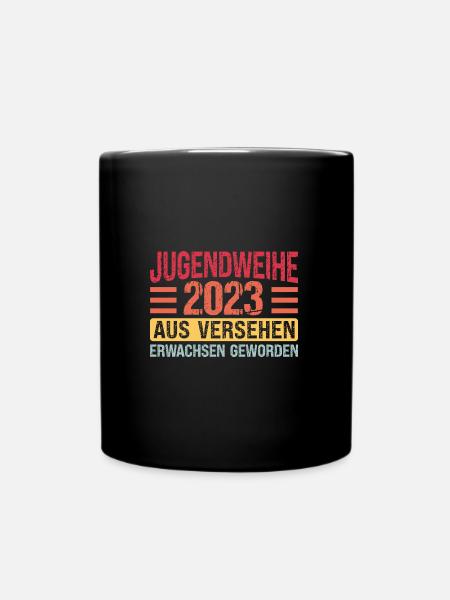 Jugendweihe Party Geschenk - Tasse einfarbig - Schwarz