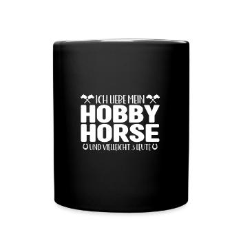 Hobby Horse Pferde Steckenpferd Geschenk - Tasse einfarbig - Schwarz - Vorne
