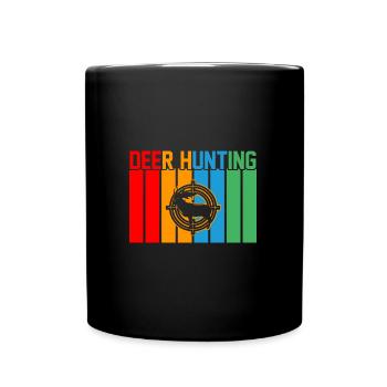 Hirschjagd Retro-Design Hirschjagd Geschenk - Tasse einfarbig - Schwarz - Vorne