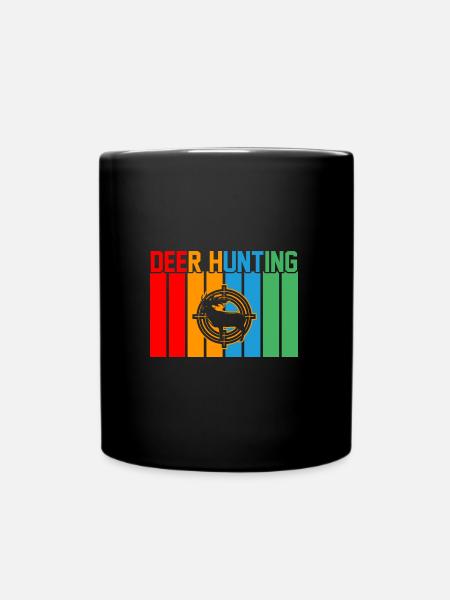 Hirschjagd Retro-Design Hirschjagd Geschenk - Tasse einfarbig - Schwarz