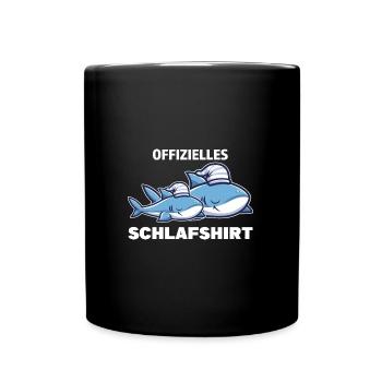 Schlafanzug Hai Haie Geschenk - Tasse einfarbig - Schwarz - Vorne