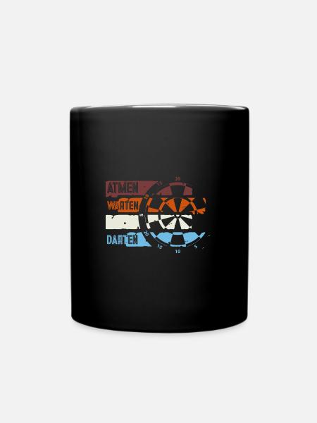 Darts Darten Darter Geschenk - Tasse einfarbig - Schwarz