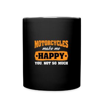 Moto, Moto, Machine, Motocycliste, Evolution - Mug uni - noir - Devant
