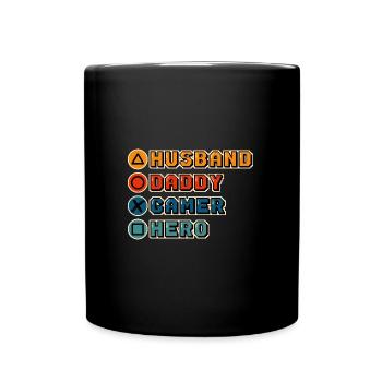Gamer Father Offspring Baby Child Gamer Joystick - Full Colour Mug - black - Front
