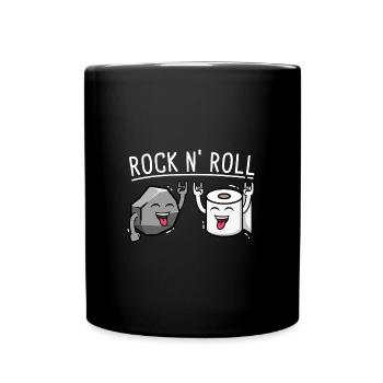Rock and Roll Stein Klopapier Musiker Rock - Tasse einfarbig - Schwarz - Vorne