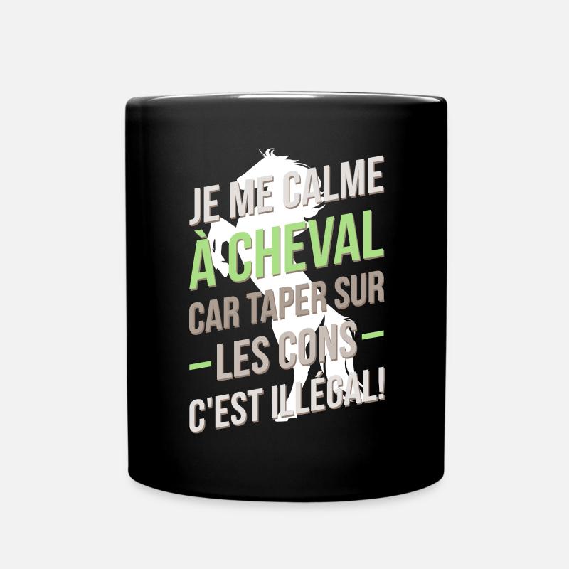 Je me calme à cheval - Mug uni - noir