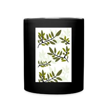 Ulivo Pattern - Full Colour Mug - black - Front
